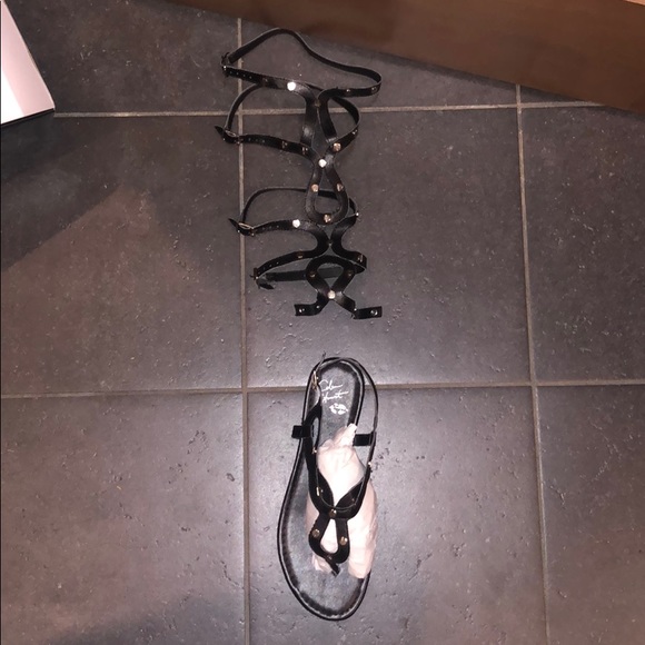 Colin Stuart Black Studded Convertible Sandals - Picture 2 of 7